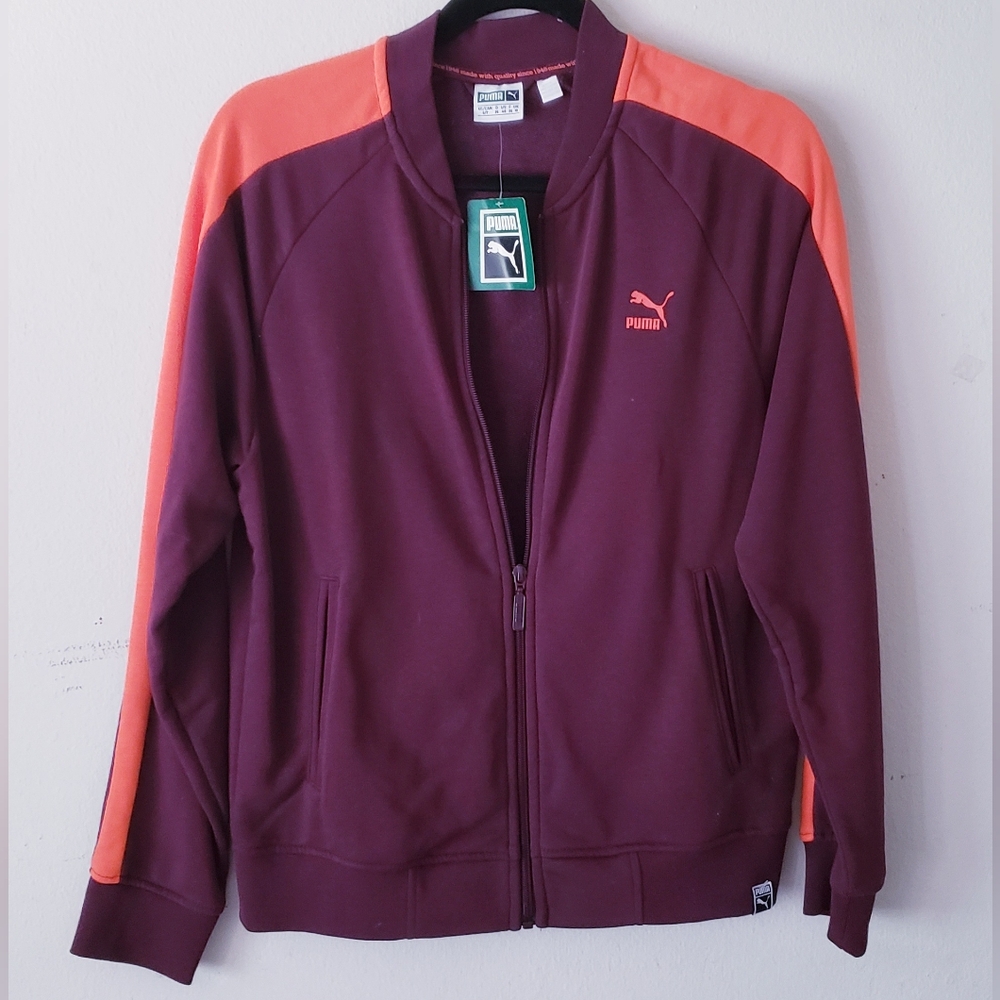 Puma Womens Burgundy Wine & Orange Track Jacket